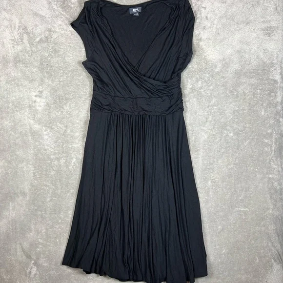 Anthropologie Dress Womens XL Black Maeve Tamera Surplice Minimal Flowy Stretchy - Picture 3 of 7